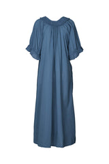 Cotton long angel dress - Dorothea I Dusty indigo