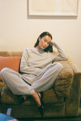 Knit lounge wide pants - Filine I Grey melange