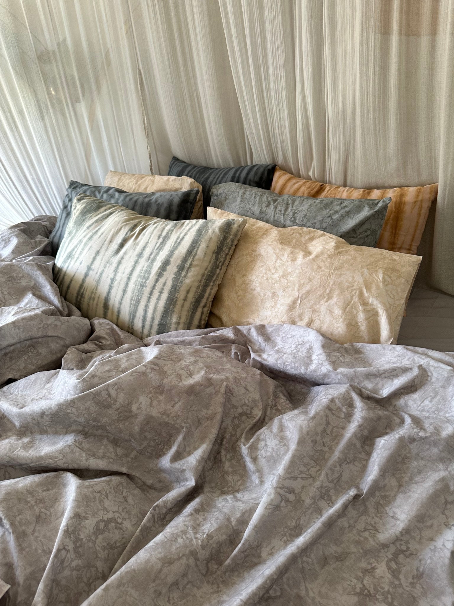 Marbled pillow sham - Pillow sham 50x70 cm I Sage