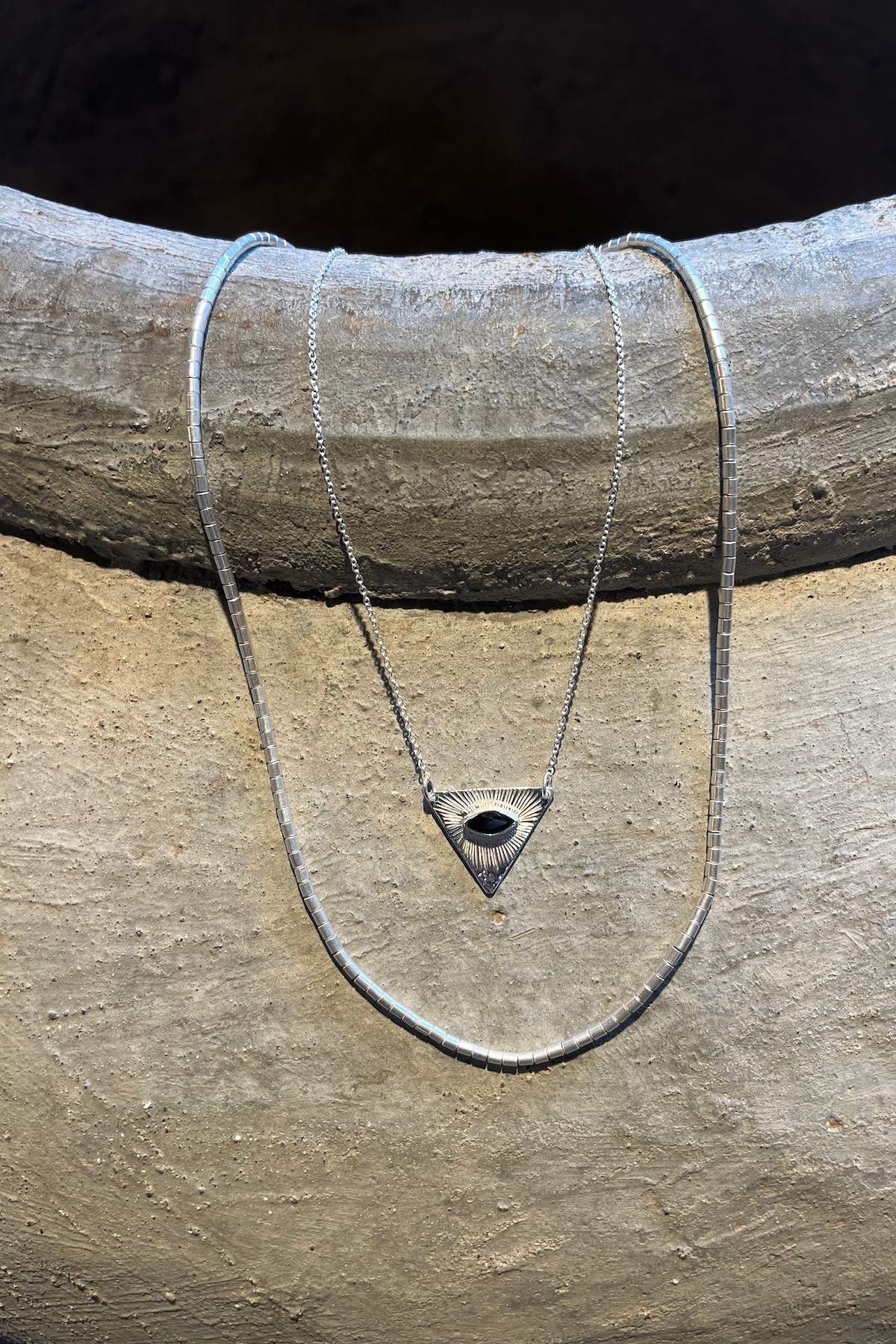 Chain w/ Triangle Eye Pendant - Nafsu I Silver