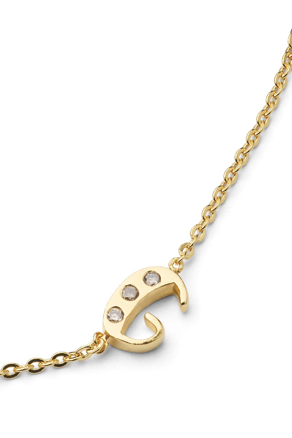 Diamond letter necklace - Rabens Momento I Gold w/ Champagne diamond