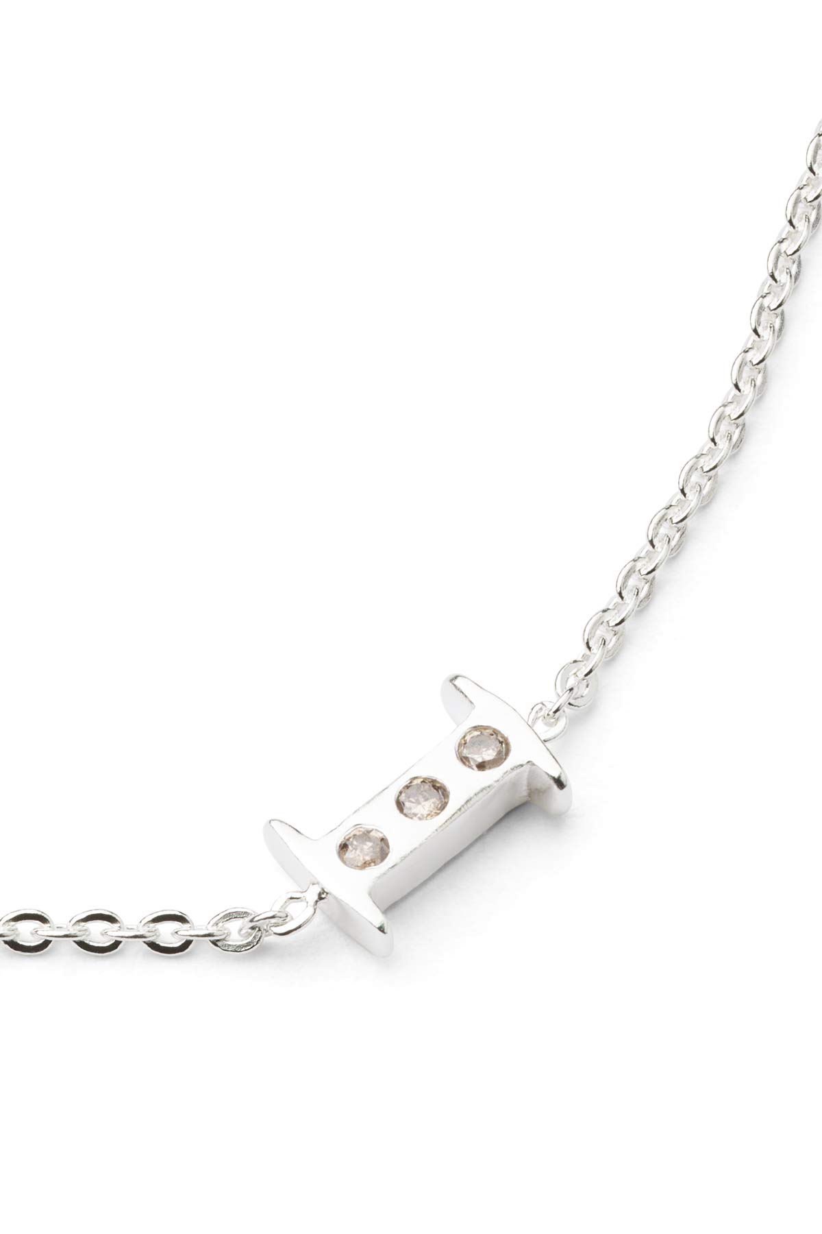 Diamond letter necklace - Rabens Momento I Silver w/ Champagne diamond
