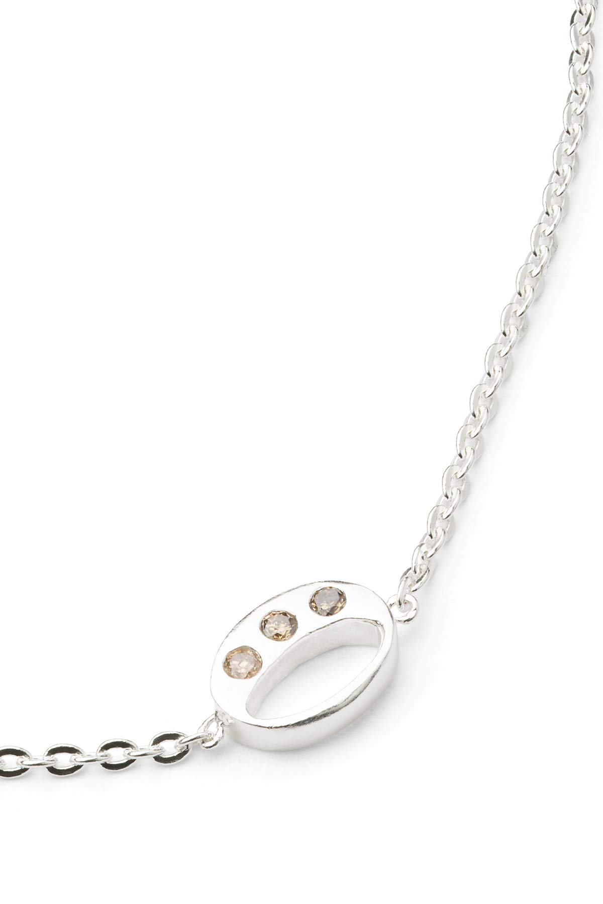 Diamond letter necklace - Rabens Momento I Silver w/ Champagne diamond