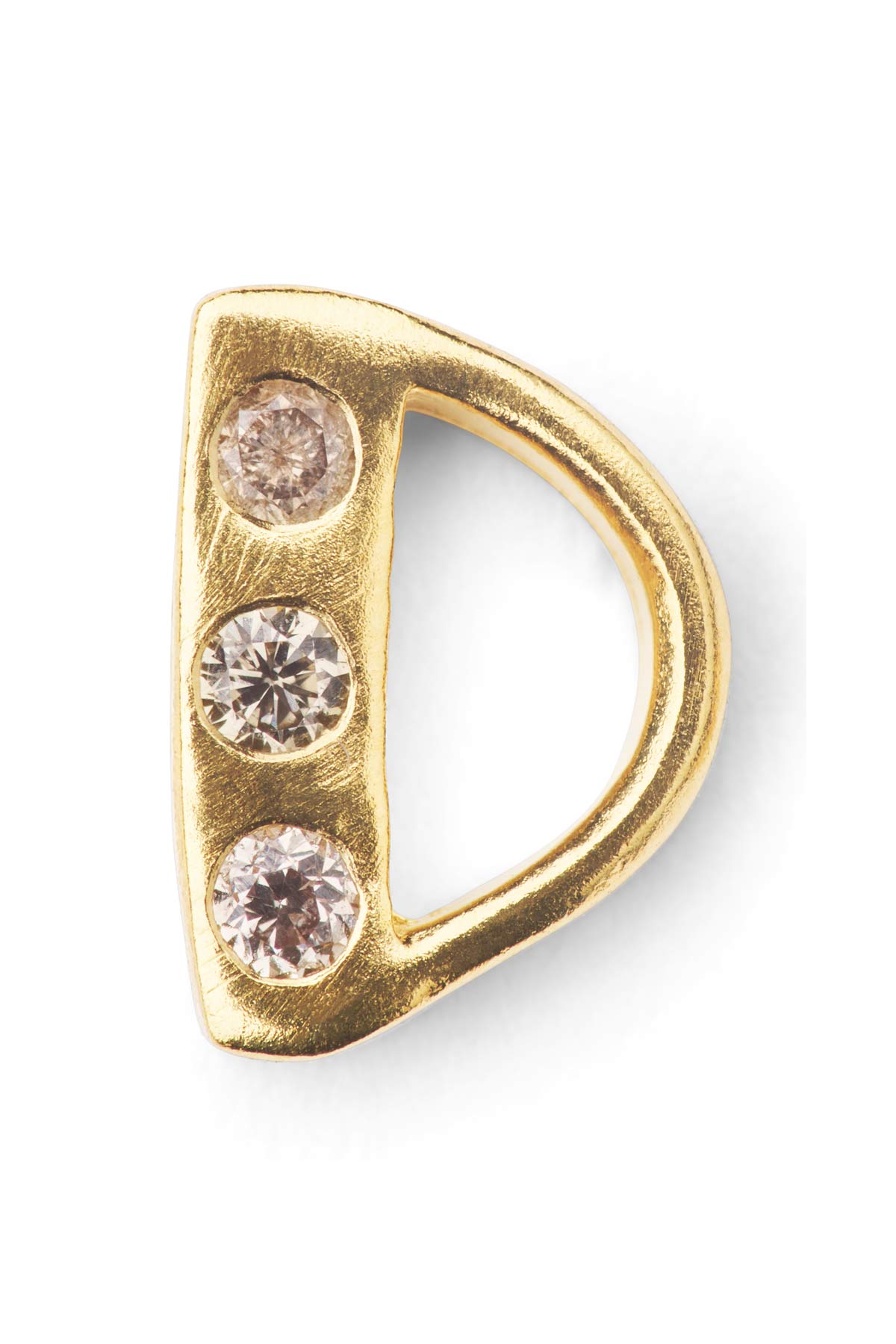 Diamond letter ear stud - Rabens Momento I Gold w/ Champaign diamond