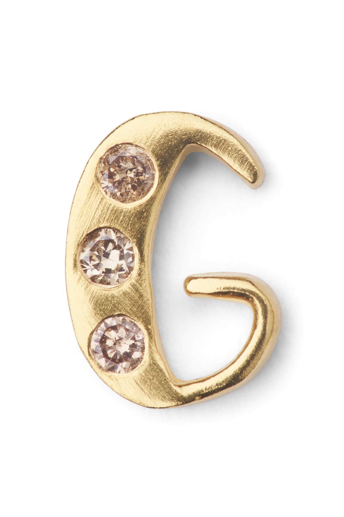Diamond letter ear stud - Rabens Momento I Gold w/ Champaign diamond