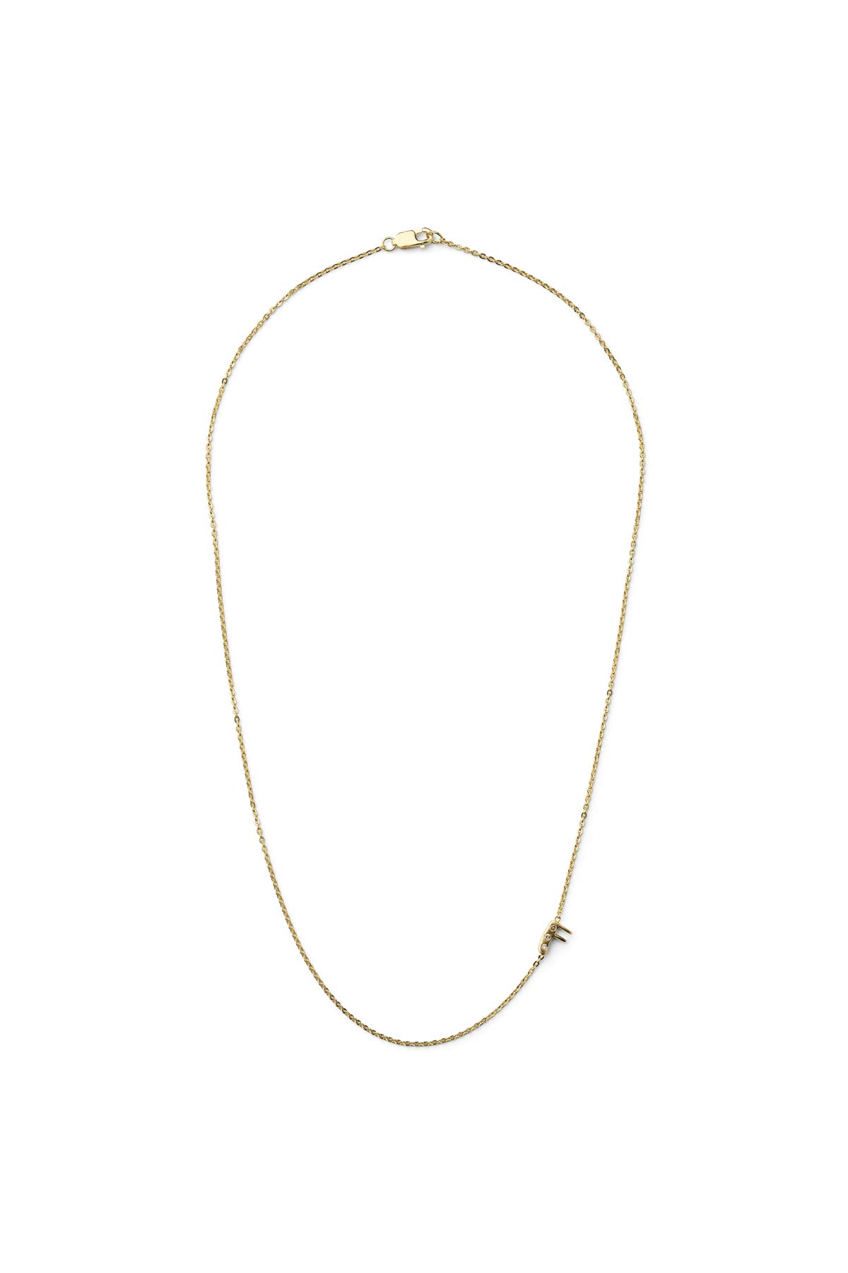 Diamond letter necklace - Rabens Momento I Gold w/ Champagne diamond