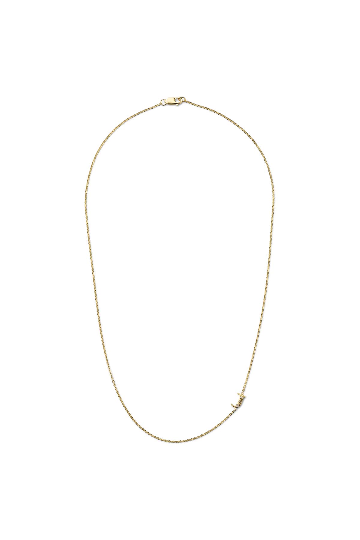 Diamond letter necklace - Rabens Momento I Gold w/ Champagne diamond