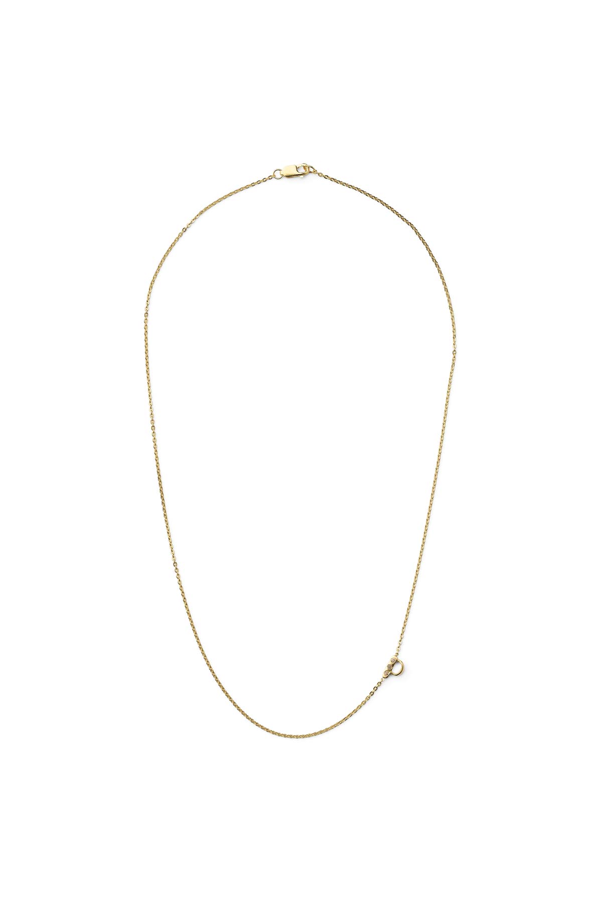 Diamond letter necklace - Rabens Momento I Gold w/ Champagne diamond
