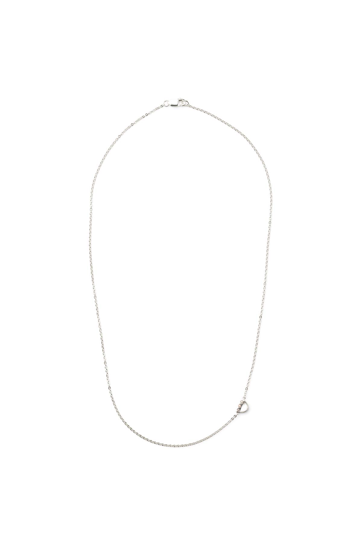 Diamond letter necklace - Rabens Momento I Silver w/ Champagne diamond