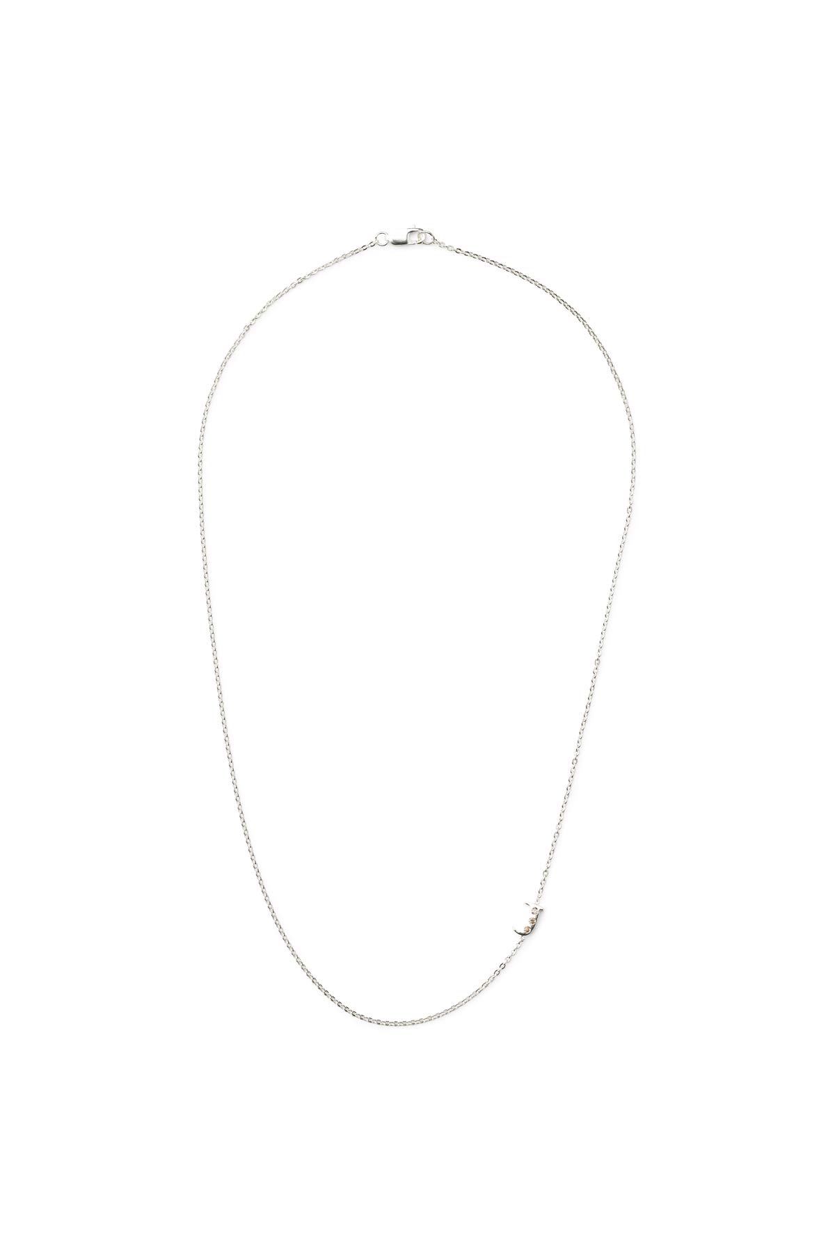 Diamond letter necklace - Rabens Momento I Silver w/ Champagne diamond