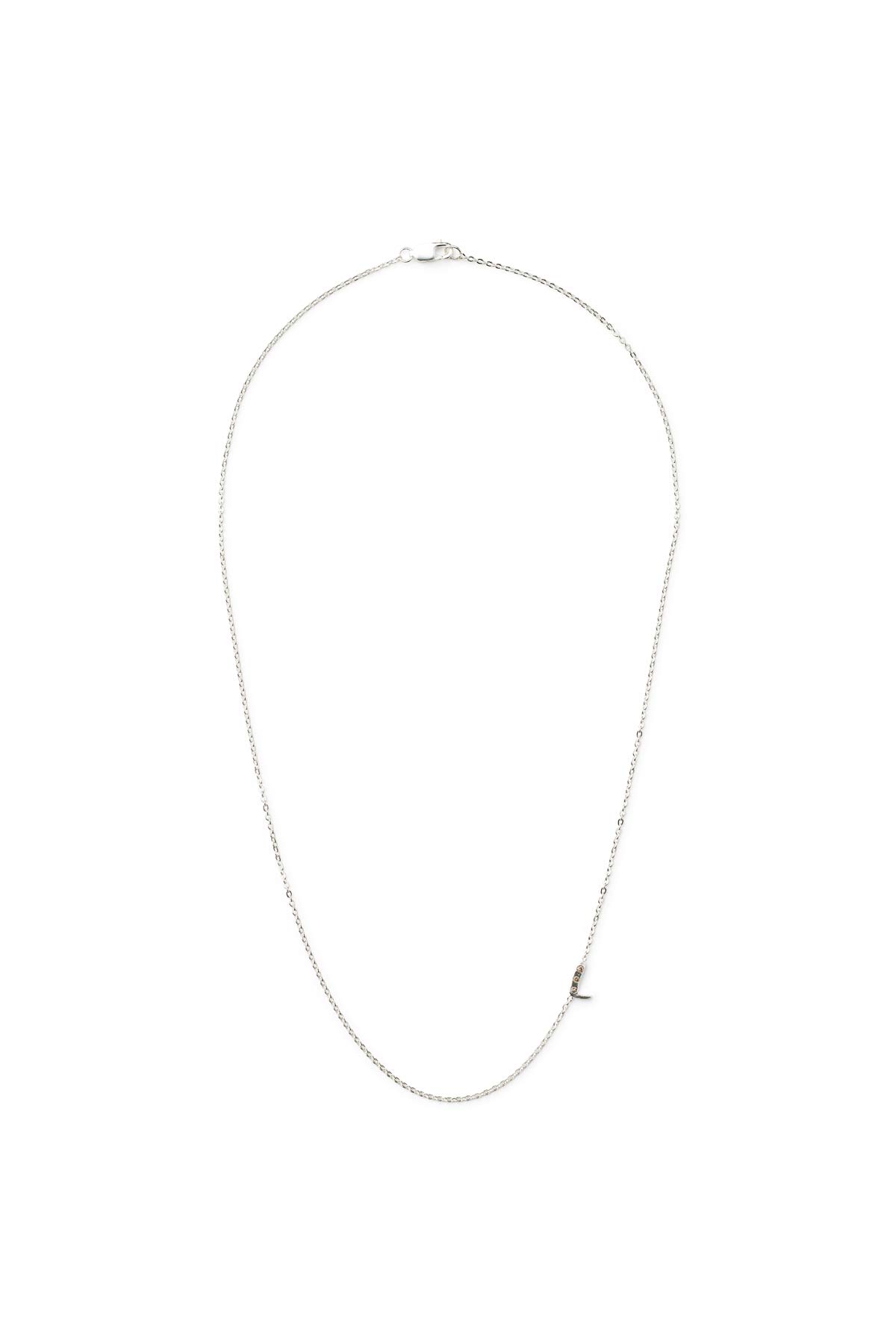 Diamond letter necklace - Rabens Momento I Silver w/ Champagne diamond