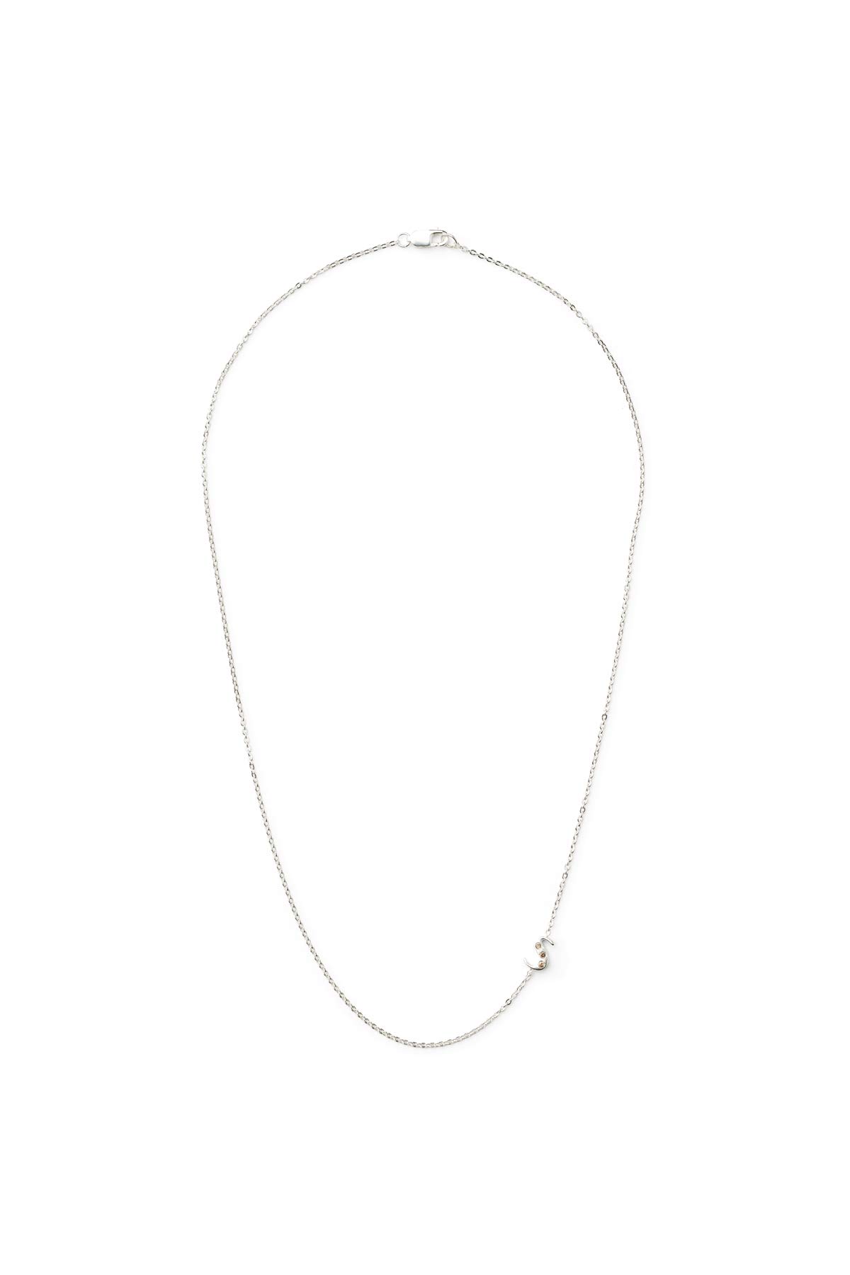 Diamond letter necklace - Rabens Momento I Silver w/ Champagne diamond