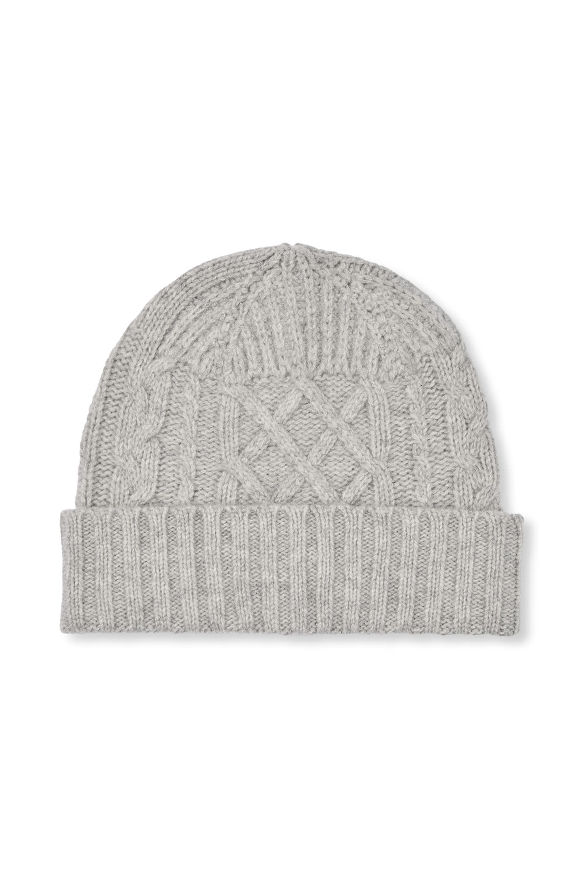 Majda - Patchwork knit hat I Light grey melange