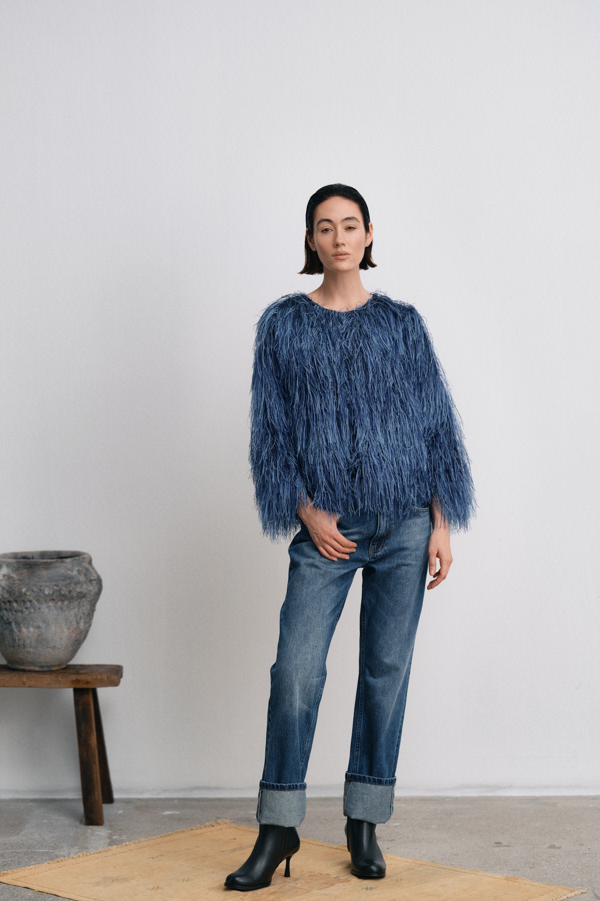 Safi- Plume blouse I PRE-ORDER I Navy