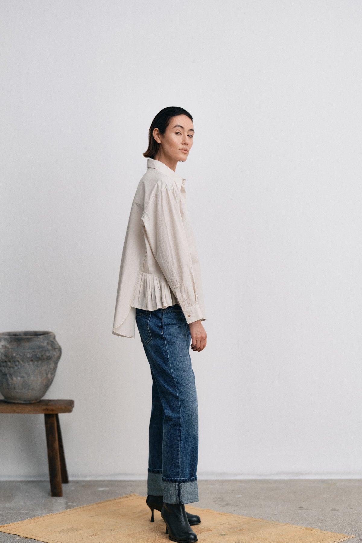 Lorelei - Denim loose fit pants I Dark indigo