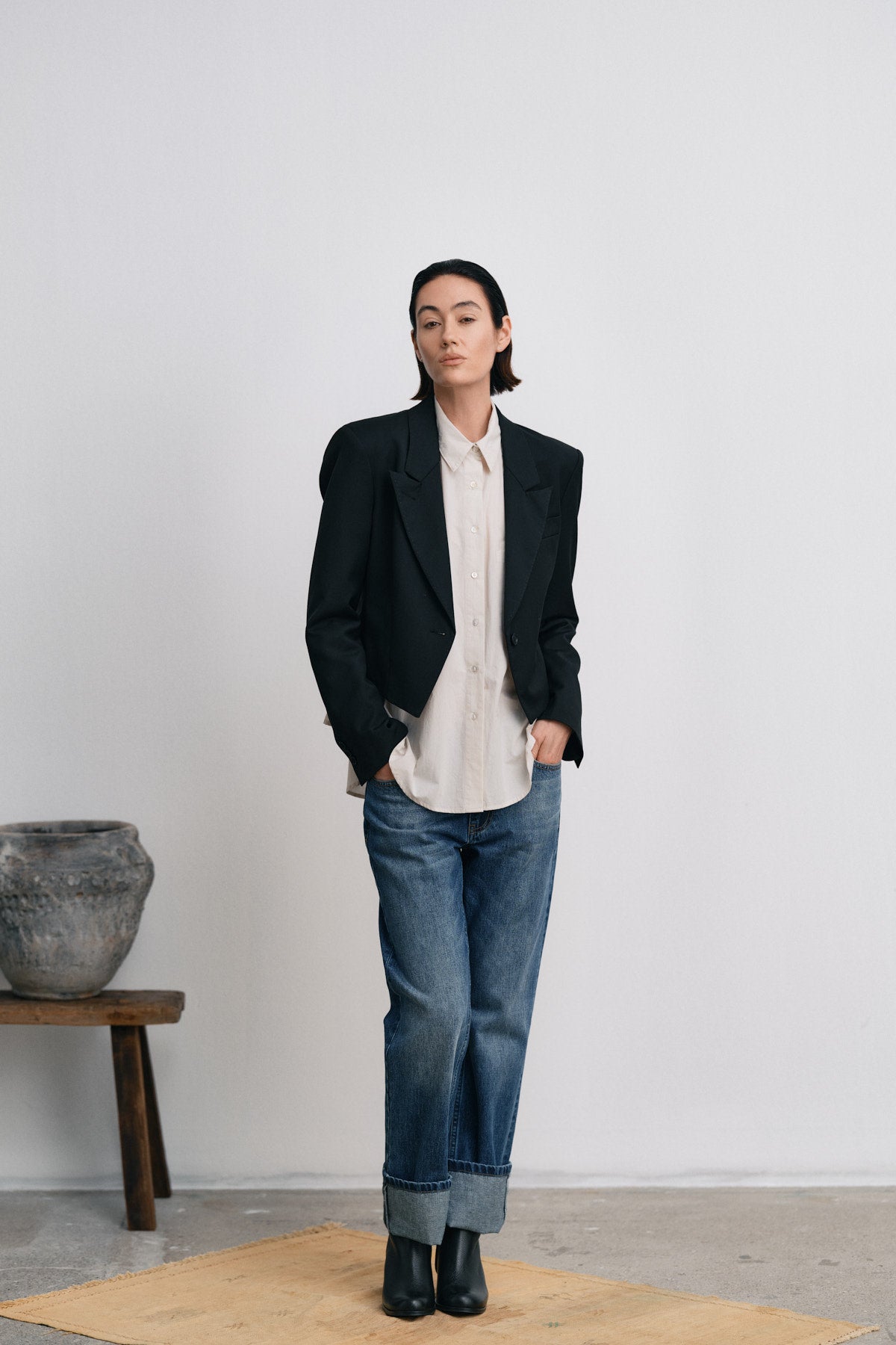 Lorelei - Denim loose fit pants I Dark indigo