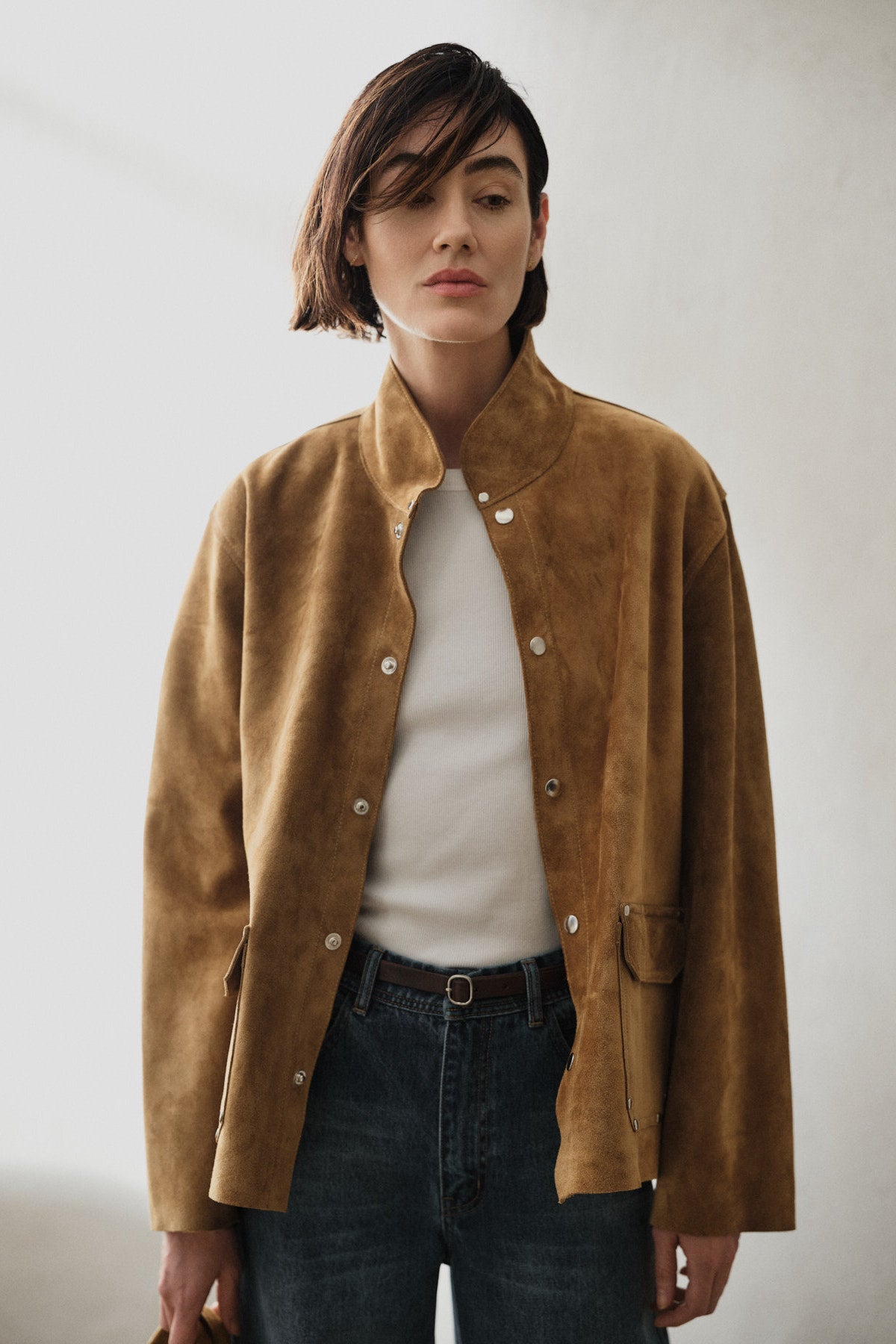 Thelma - Heavy suede jacket I Whiskey