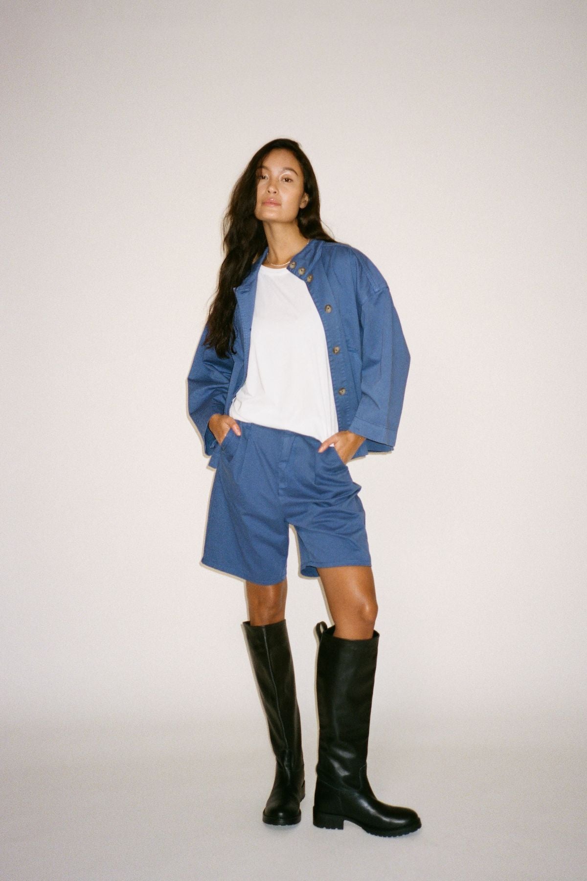 Halfa - Canvas light shorts I Workwear blue