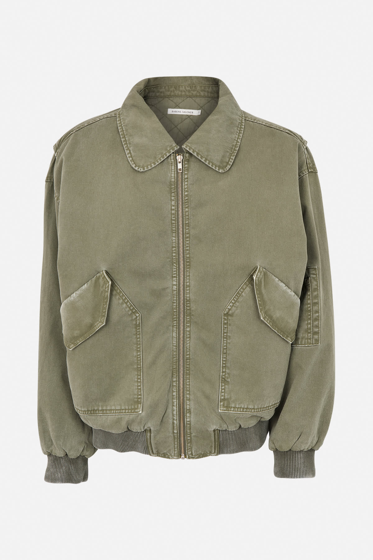 Ezmira - Canvas padded bomber I Washed sage