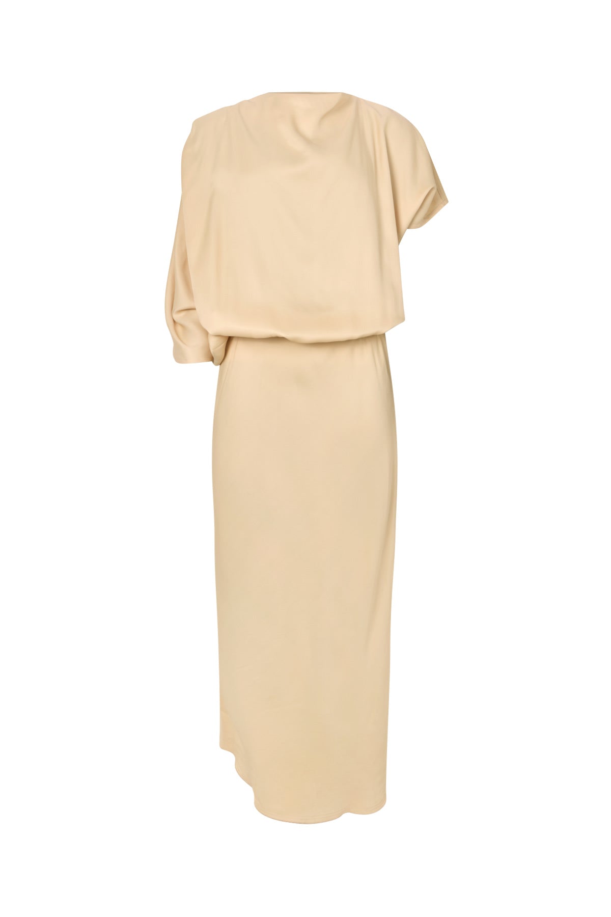 Mila - Ripple drape dress I Sand Dollar