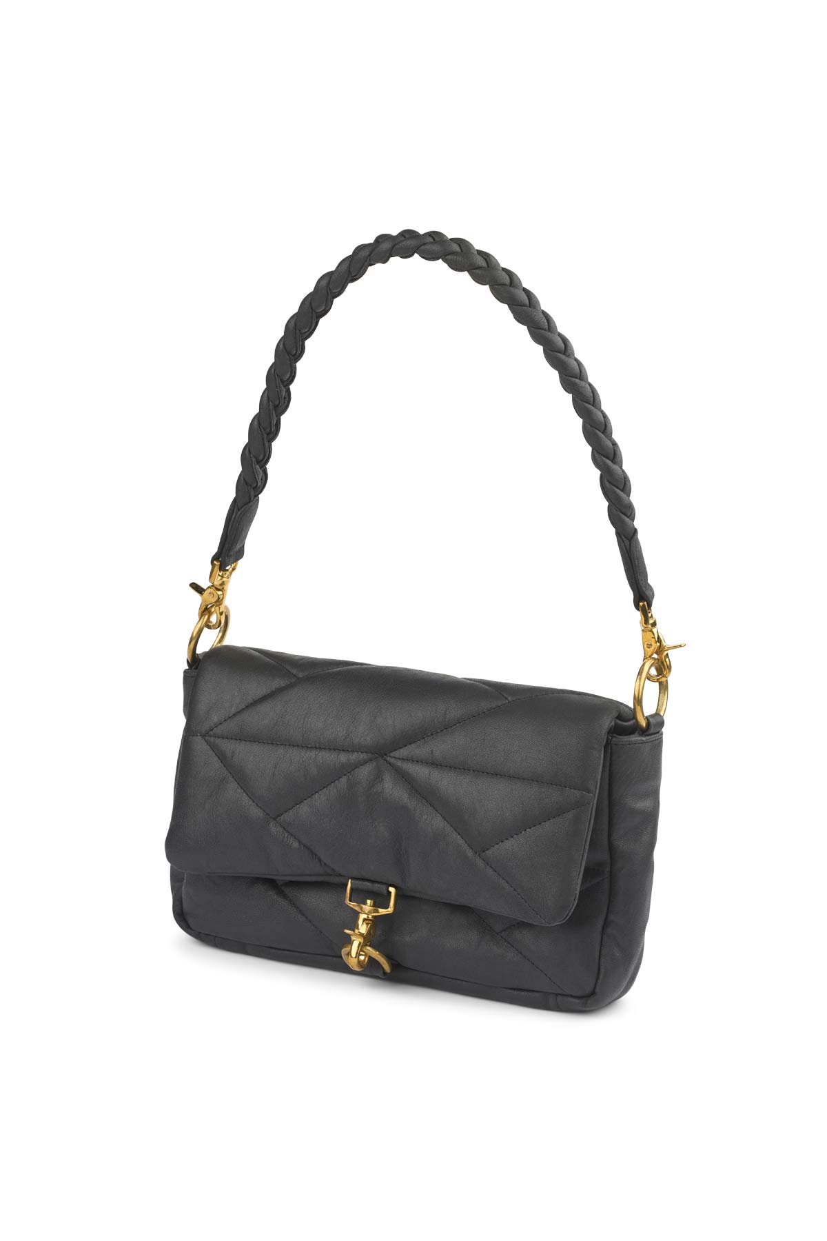 PRE-ORDER I Lisha - Leather front closure bag I Black