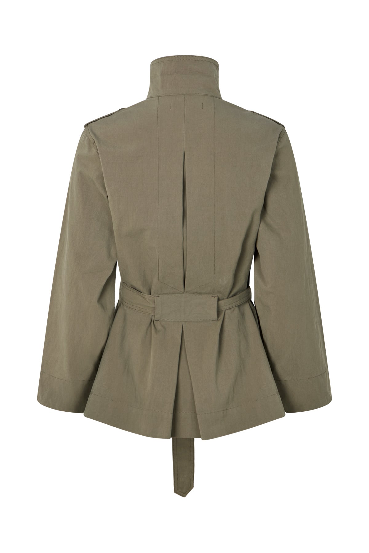 Nadira - Utility cropped trench jacket I Asphalt
