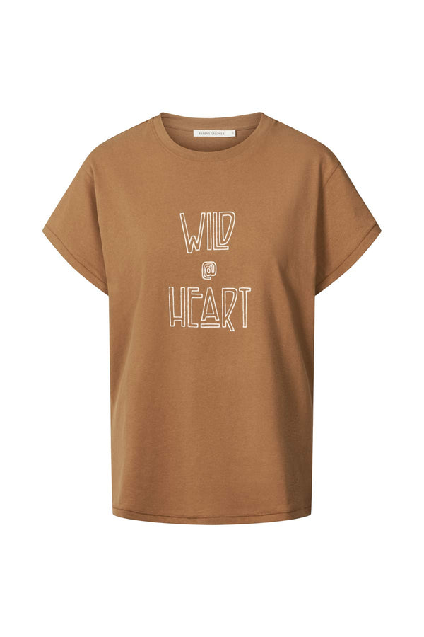 Ambla - Wild @heart t-shirt I Hazelnut