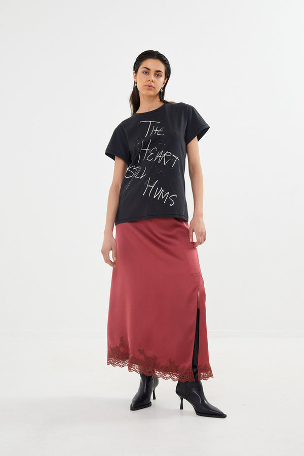 Lamim - Solid lacey skirt I Black
