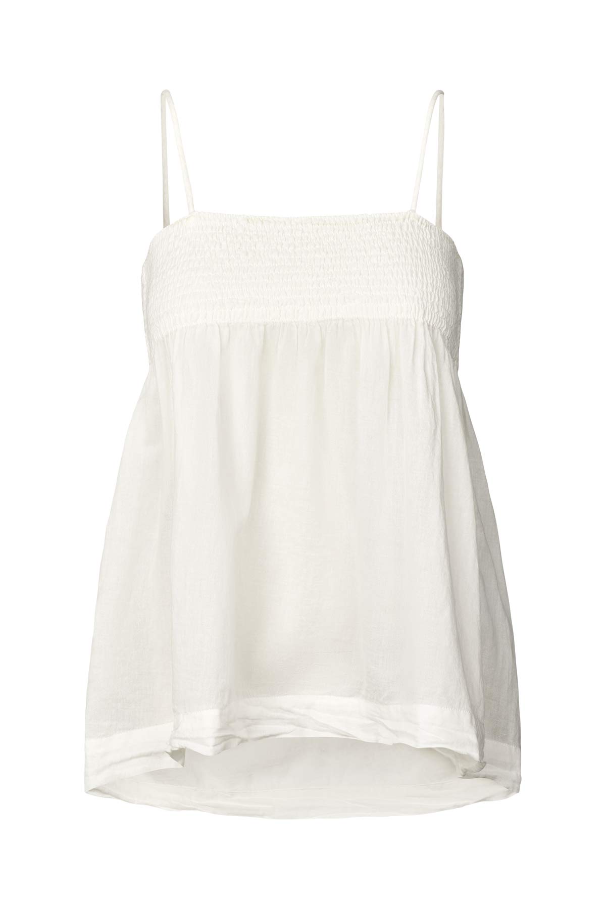 Dot - Cotton smock string top I White