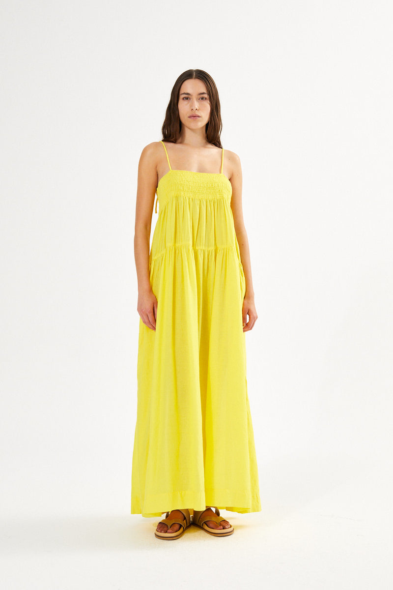 Dodo - Cotton smock tier dress I Sage