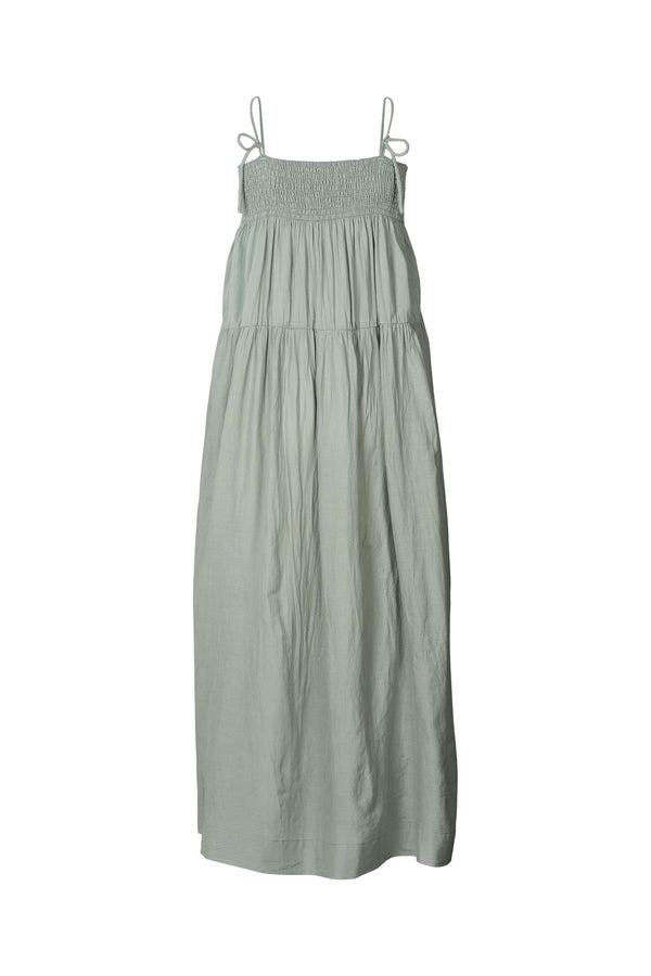 Dodo - Cotton smock tier dress I Sage