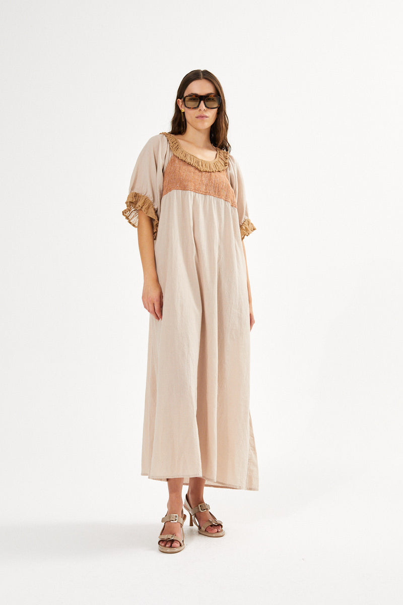Cotton long angel dress - Dorothea I Sandy