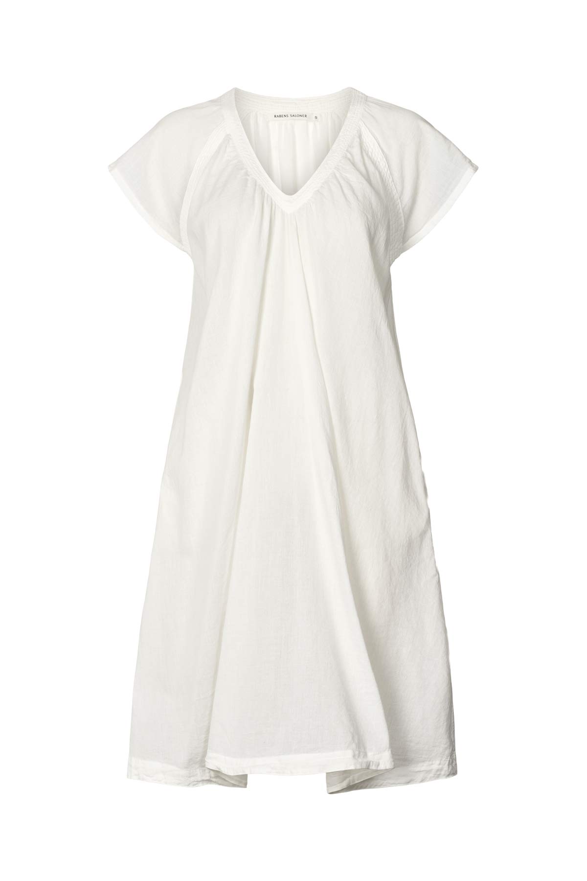 Divine - Cotton V-neck short dress I White
