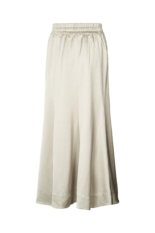 Parel - Techno drape flared skirt I Oyster