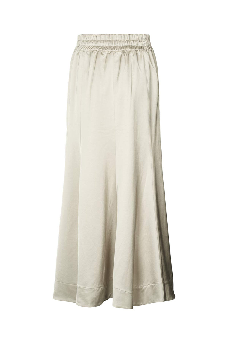 Parel - Techno drape flared skirt I Oyster
