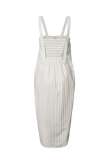 Bondie - Medley stripe tie front dress I Dirty chalk stripe