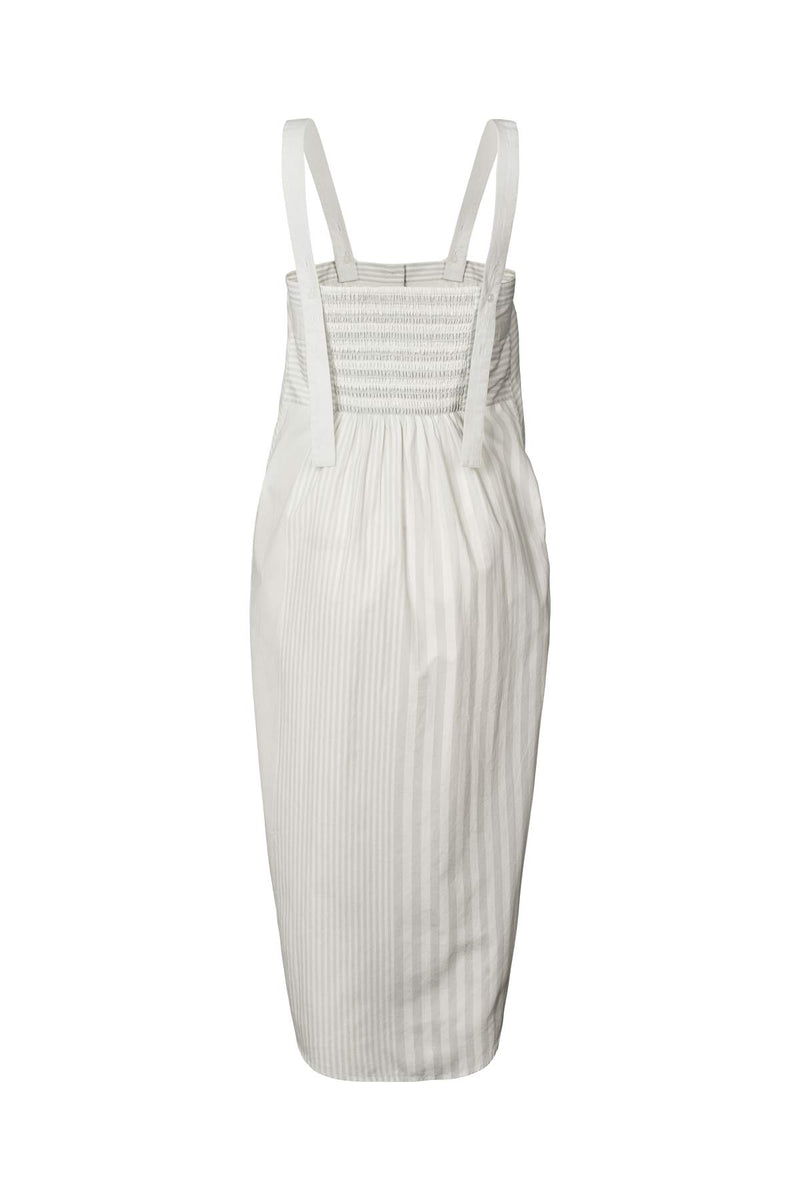 Bondie - Medley stripe tie front dress I Dirty chalk stripe