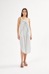 Bondie - Medley stripe tie front dress I Navy stripe