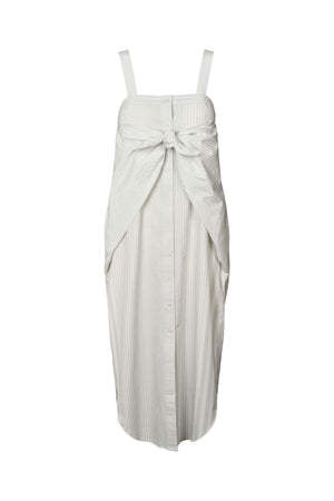 Bondie - Medley stripe tie front dress I Dirty chalk stripe