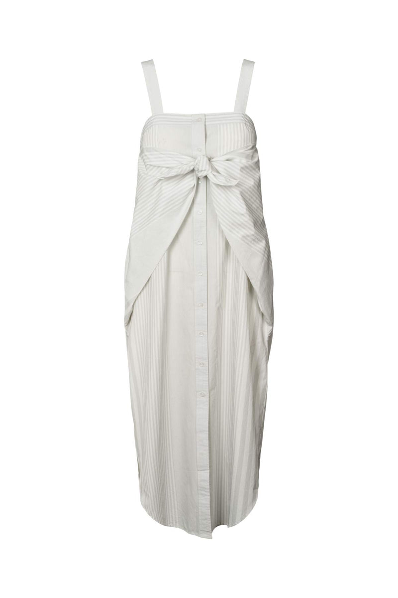 Bondie - Medley stripe tie front dress I Dirty chalk stripe