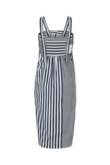 Bondie - Medley stripe tie front dress I Navy stripe