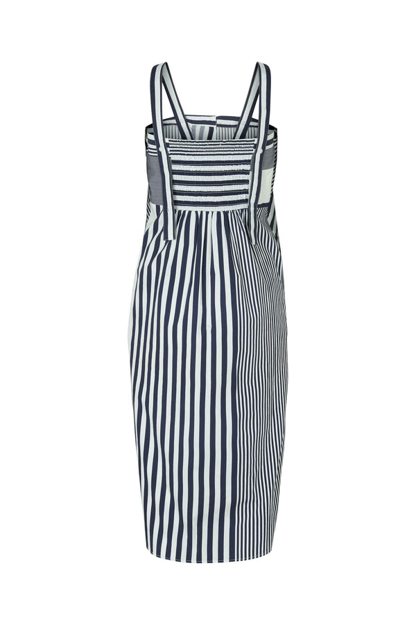 Bondie - Medley stripe tie front dress I Navy stripe