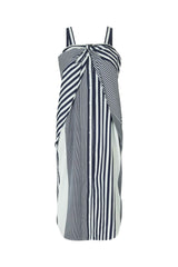 Bondie - Medley stripe tie front dress I Navy stripe