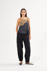 Blondie - Sheer lace camisole top I Tobacco combo