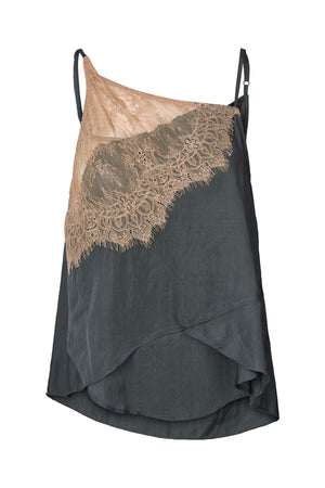 Blondie - Sheer lace camisole top I Dark shadow combo