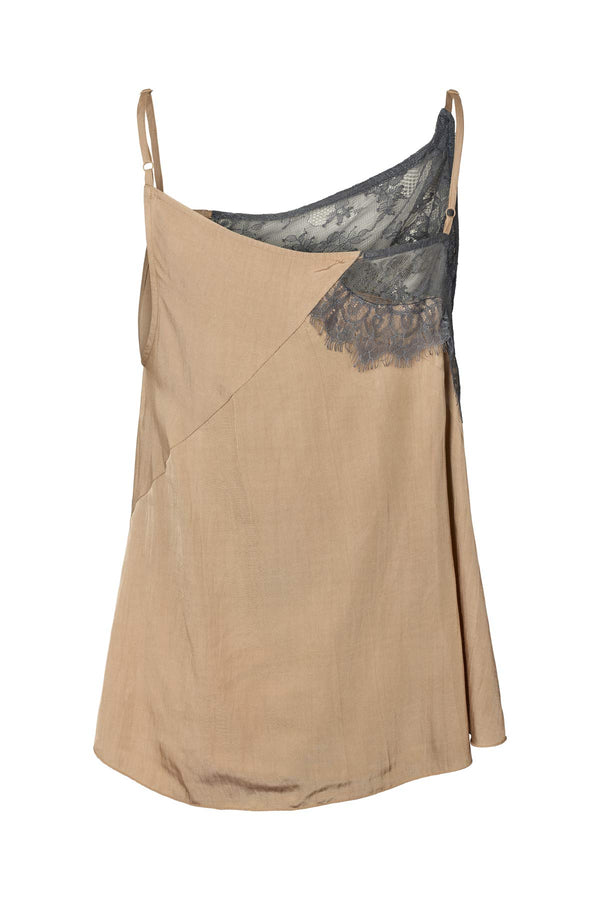 Blondie - Sheer lace camisole top I Tobacco combo