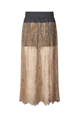 Blessing - Sheer lace skirt I Dark shadow combo