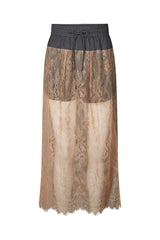 Blessing - Sheer lace skirt I Dark shadow combo
