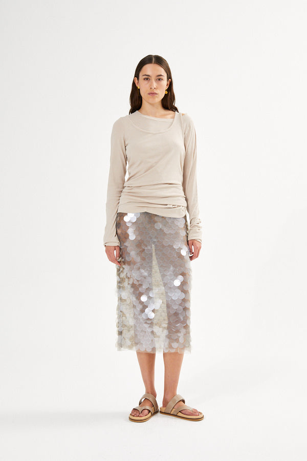 Destiny - Double jersey long sleeve top I Dirty chalk