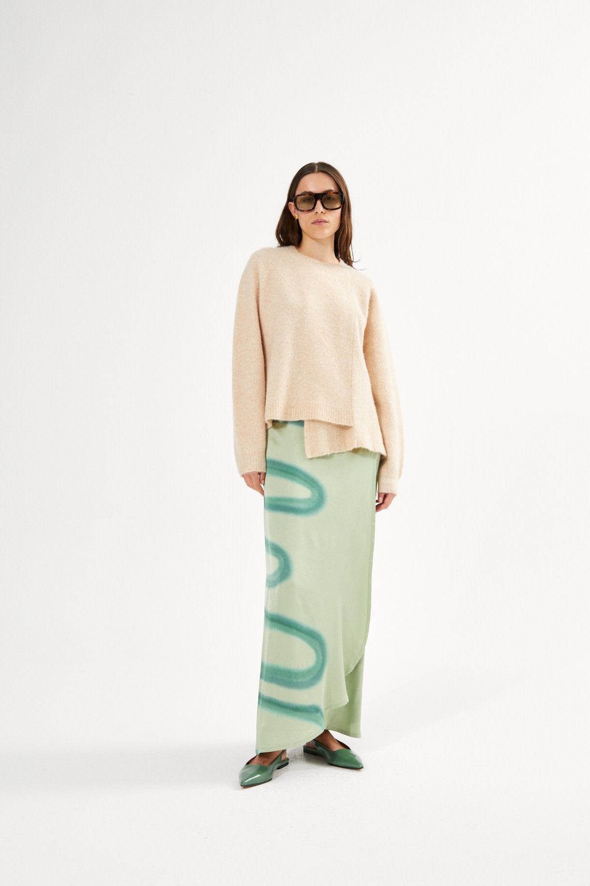 Junni - Fluid wrap over skirt I Aloe vera combo